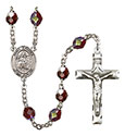 St. Ephrem 7mm Garnet Aurora Borealis Rosary R6008GTS-8449