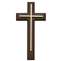 Wall Cross 10&quot; Walnut with Overlay SE04-311