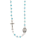 Necklace Rosary with Aqua Cut Beads SR3963
