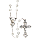 Rosary with White Cubic Zirconia Beads SR3964